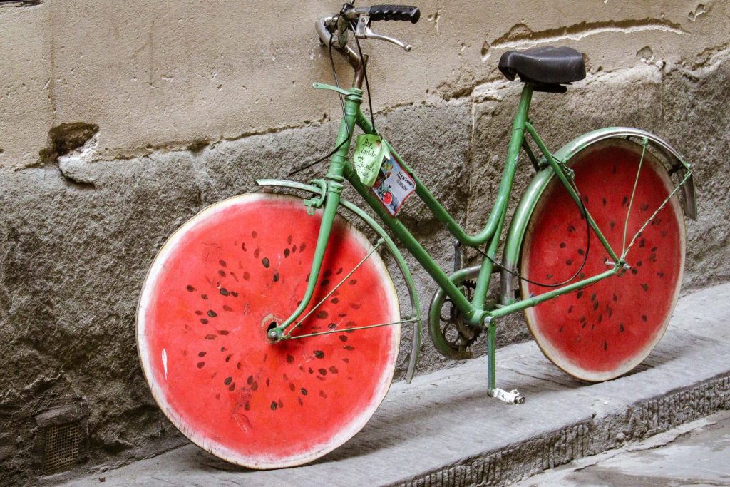 Bicicletas con colores de sandia